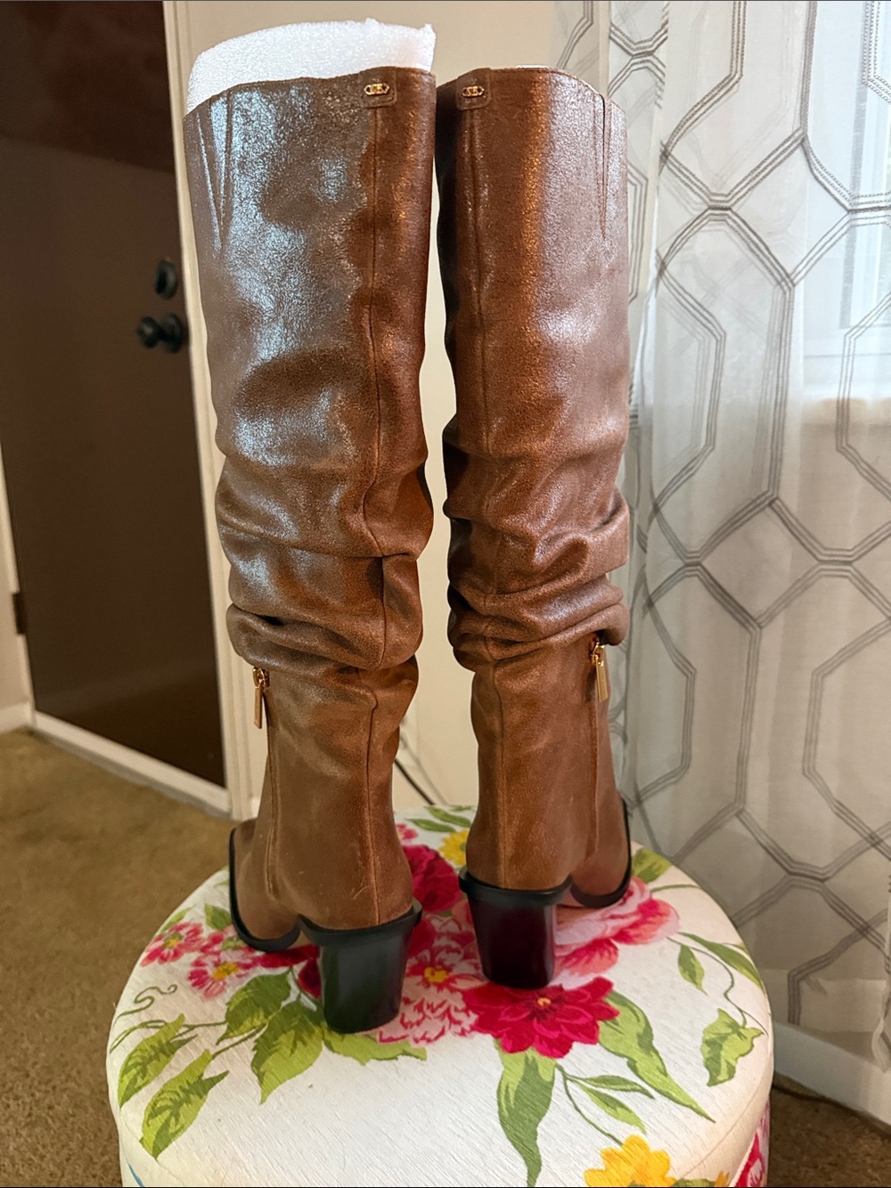 Michael Kors Metallic Brown Over-the-Knee Slouch Boots - Picture 5 of 7